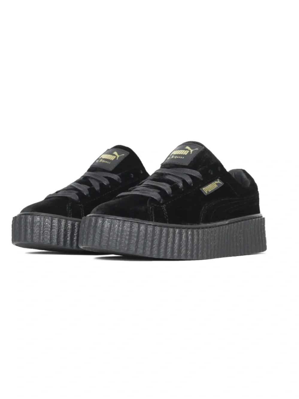 Puma x Fenty Black Velvet Platform Sneakers creaper velvet k